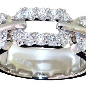 Elegant Silver 1.10 CT Diamond Ring